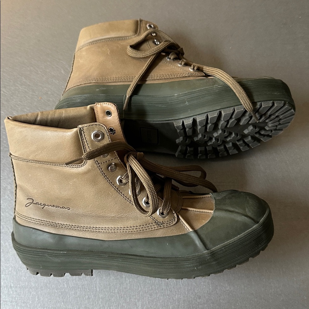 new JACQUEMUS 41 BRAND NEW CALFSKIN RUBBER LACE UP BOOTS “LES MEUNIERES HAUTES” - Picture 2 of 12